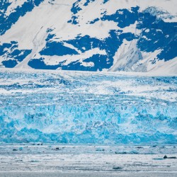 The Hubbard glacier near Valdez in Alaska on cloudy day
