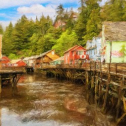 Impression of Creek Street in Ketchikan Alaska