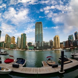 Fisheye view of apartments at Dubai Marina UAE