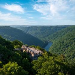 Aerial panorama of Cheat River Gorge