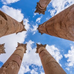 Columns of Artemis at Jerash a Greco Roman well preserved city 