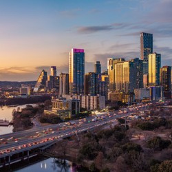 Dusk downtown skyline of Austin Texas 2026