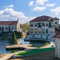 Clear December day in Adriatica Village McKinney Texas a plann