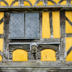 Detail of framing around a window of 13th Century fortified mano