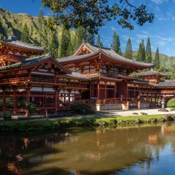 Byodo In buddhist temple on Oahu Hawaii