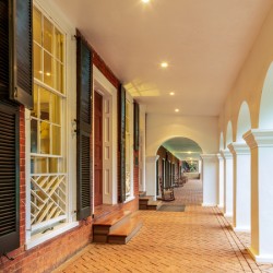 Student houses and walkway UVA