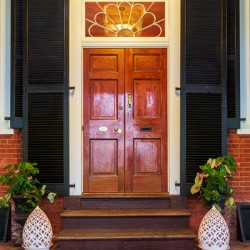 Mahogany doorway and entrance hall UVA