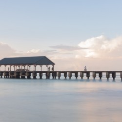 Sunrise over Hanalei Pier Kauai Hawaii