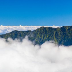Wide panorama Kalalau Valley in Kauai