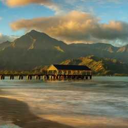Sunrise over Hanalei Bay Kauai Hawaii