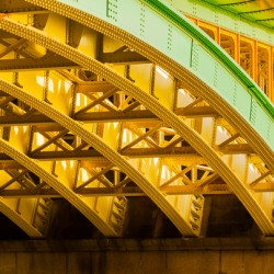 Underneath Southwark Bridge in London