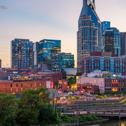 Skyline of Nashville in the evening