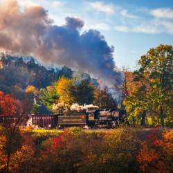 WMRR Steam train powers along railway