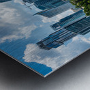 Cityscape of Austin Texas and Mopac railroad bridge by Lady Bird Metal print