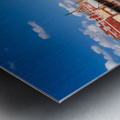 Street mural in once bustling railroad town of Bartlett in Texas Metal print