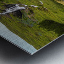 Waterfall in Tunhudalur valley near Isafjordur Iceland with lupi Metal print