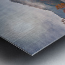 Sun rising over Valley Falls on a misty autumn day Metal print