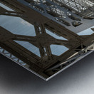 Cyclist on John Seigenthaler pedestrian bridge or Shelby street crossing Metal print