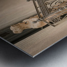 Statue on balcony in Plaka in Athens Metal print