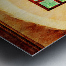 Water color of woman working on embroidery Metal print