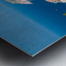 Fortress town of Dubrovnik in Croatia framed by trees Metal print