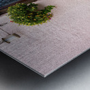 Solid wooden front door in Devon village of Dunsford Metal print