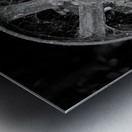 Rusty farm machinery with flywheel Metal print