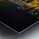 Diesel railroad engine at night Metal print