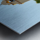 Spanish mission style church tower at sunset Metal print