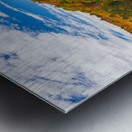 Old tree trunk contrasts with vibrant Vermont fall colors Metal print