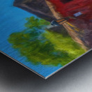 Oil painting of Street of Sighs in Colonia del Sacramento Metal print