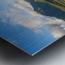 Panorama of the sandy beach and Hanalei Pier at sunrise Metal print