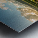 Aerial panorama over the town of Hanalei and valley at sunrise Metal print