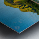 Early morning sunrise over Tunnels Beach on Kauai in Hawaii Metal print