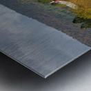 Historic red barn and farm nestled in fall colors in West Virgin Metal print