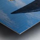 Facade of the State Capitol building in St Paul behind hands Metal print