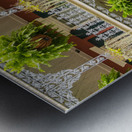 Traditional wrought iron balcony on brick New Orleans house Metal print