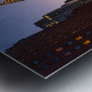 Manhattanhenge when the sun sets along 42nd street in NY Metal print