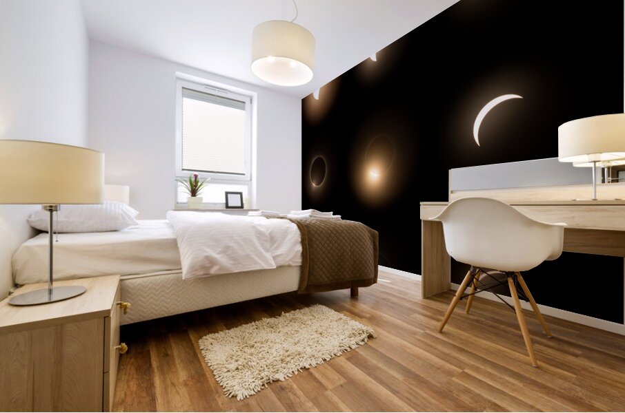 Composite of the stages of 2024 solar eclipse Mural print