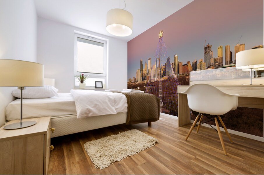 Cityscape of downtown Austin from the west in Zilker park 2025 Mural print