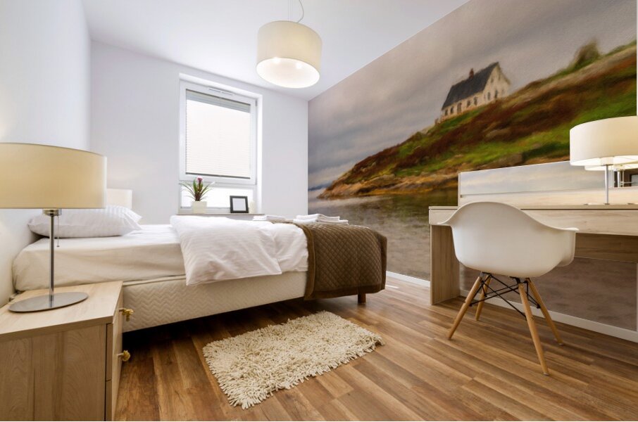 Digital painting at Peggys Cove near Halifax in Nova Scotia Can Mural print