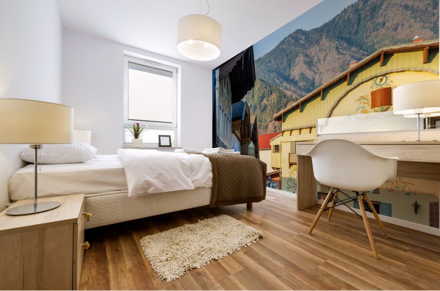 Candles and hat stores in the Alpine village of Leavenworth WA Mural print