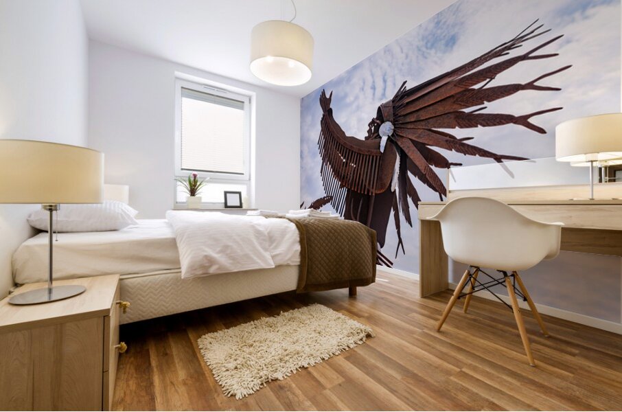 The Salmon Chief metal sculpture in Entiat City Park Washington  Mural print