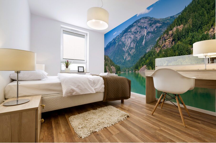 Paddleboard on Diablo Lake in North Cascades National Park in Wa Mural print