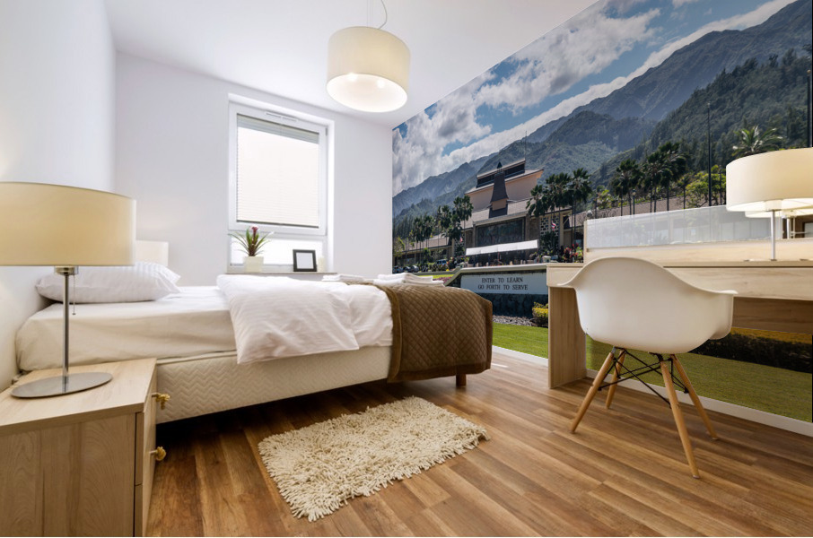 Entrance to Brigham Young University Hawaii Mural print