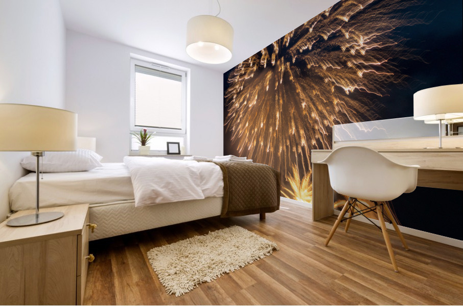 Abstract fireworks over Pittsburgh Mural print