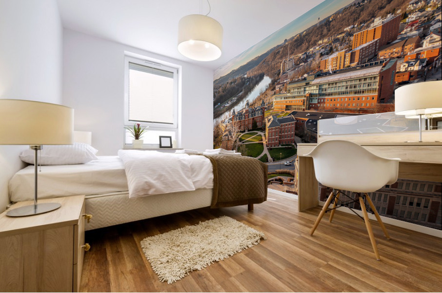 Aerial panorama of the Woodburn Circle at WVU Mural print