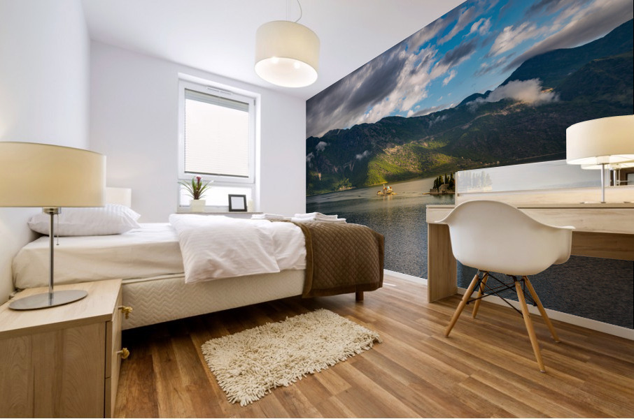 St George and Our Lady of the Rocks islands near Kotor Mural print