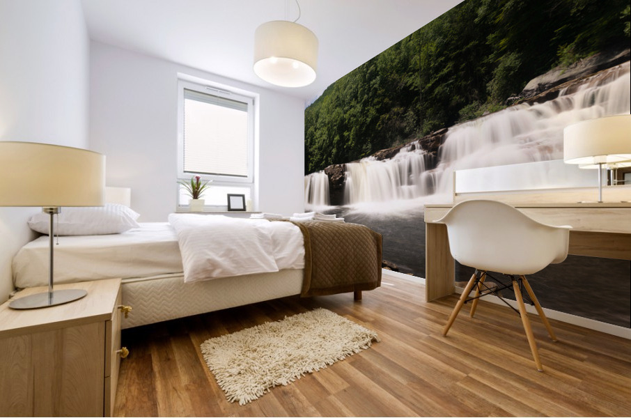 Three distinct waterfalls at High Falls of Cheat Mural print