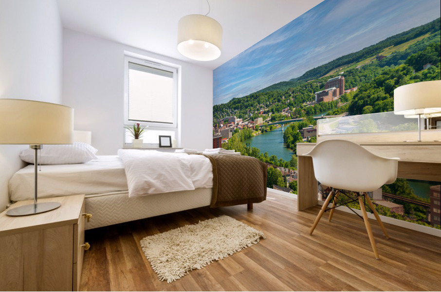 Overview of City of Morgantown WV Mural print